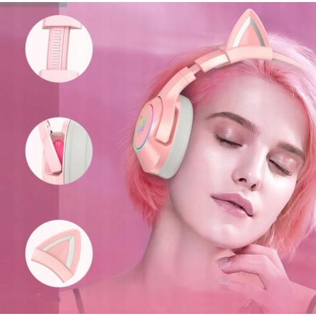 ONIKUMA K9 słuchawki z mikrofonem różowe