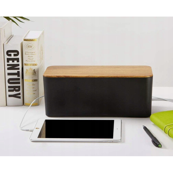 MOZOS KBO-BK-WOOD pojemnik na kable czarny