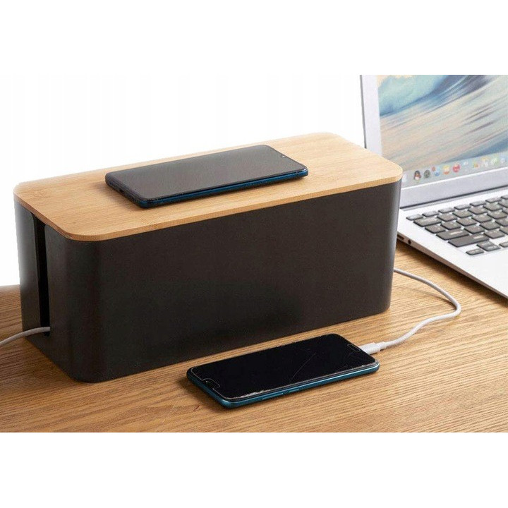 MOZOS KBO-BK-WOOD pojemnik na kable czarny