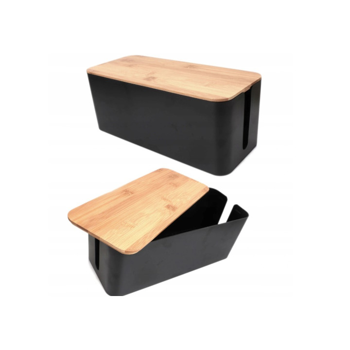 MOZOS KBO-BK-WOOD pojemnik na kable czarny