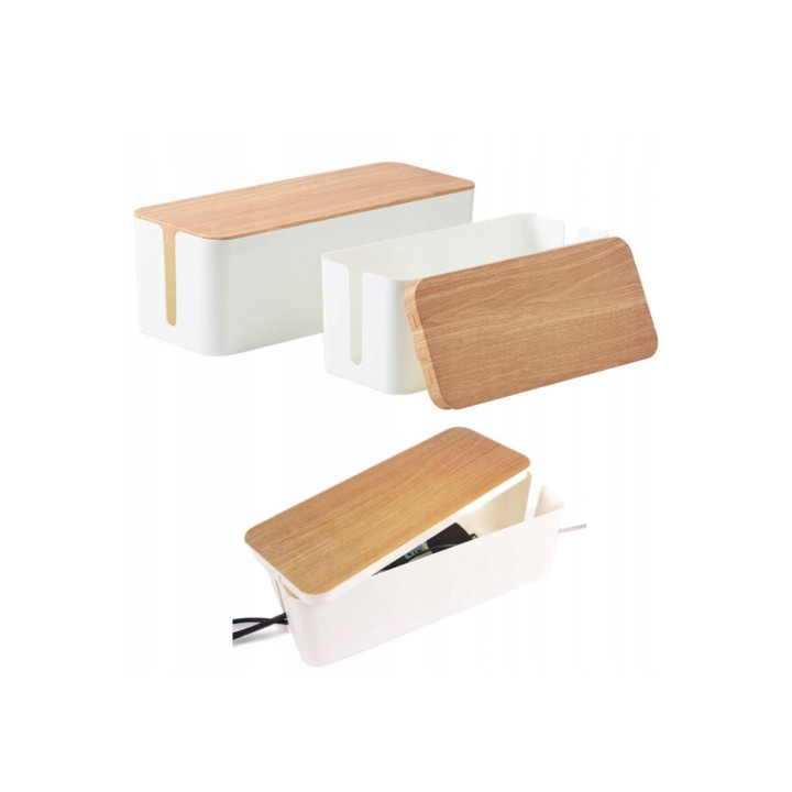 MOZOS KBO-LW-WOOD pojemnik na kable bialy