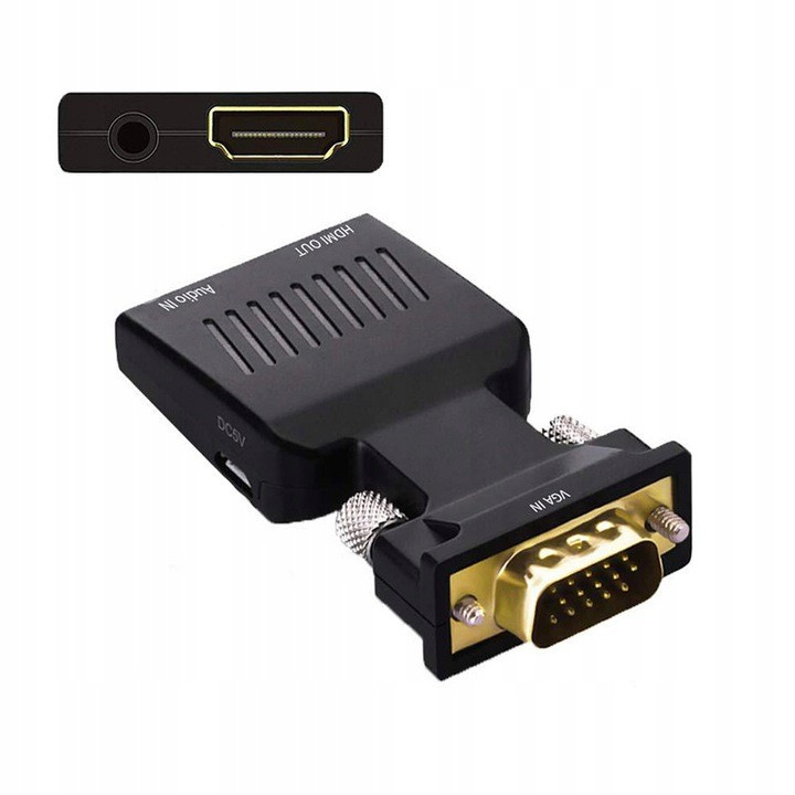 MOZOS LBB-003 konwerter VGA + minijack 3,5mm/HDMI
