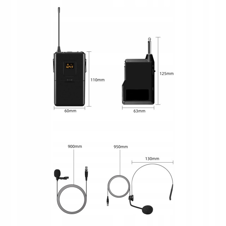 MOZOS MIC-UHF-SET zestaw mikrofonów bezprzewodowych UHF