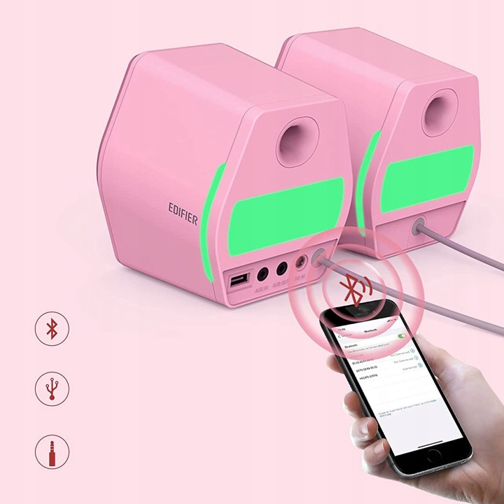 EDIFIER HECATE G2000 Pink zestaw stereo bluetooth RGB rózowy