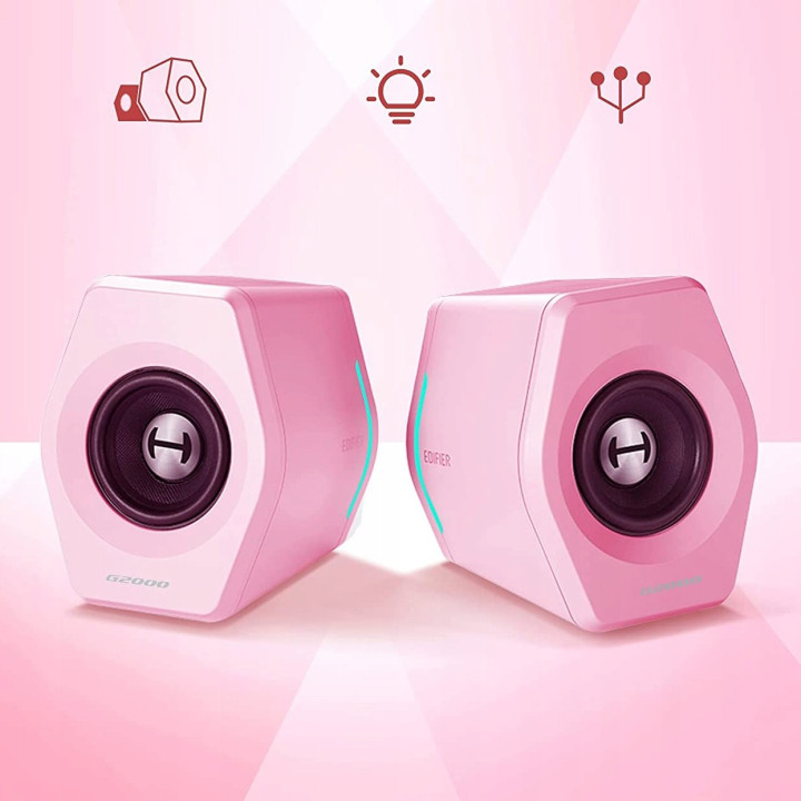 EDIFIER HECATE G2000 Pink zestaw stereo bluetooth RGB rózowy