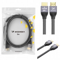 Wozinsky WHDMI-30 kabel HDMI 2.1 8K / 4K 120Hz / 2K 144 Hz 3m srebrny