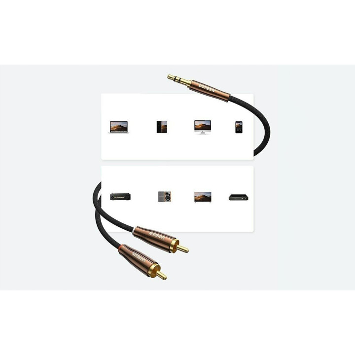 UGREEN 80845 Kabel 2x RCA - mini jack 3.5mm, 1m