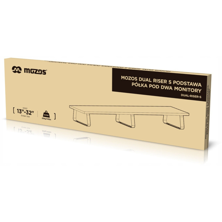 MOZOS DUAL RISER S podstawka pólka pod dwa monitory
