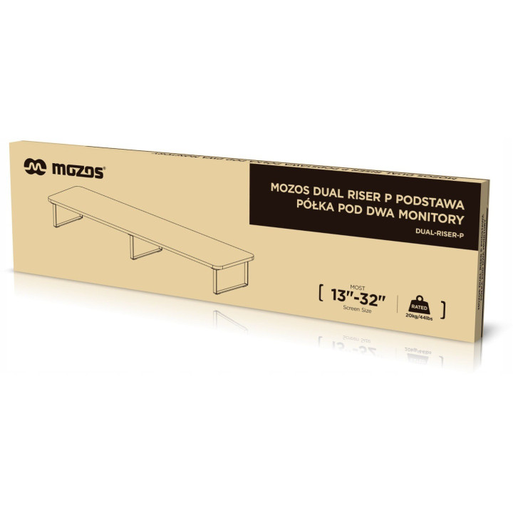MOZOS DUAL RISER P podstawka pólka pod dwa monitory