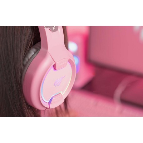 HAVIT H2233d-pink Słuchawki gamingowe różowe kocie uszy