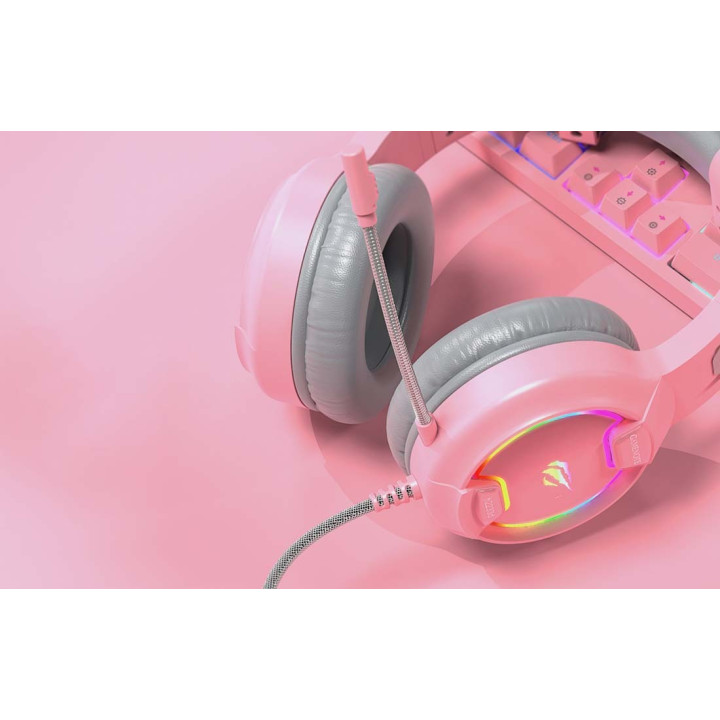 HAVIT H2233d-pink Sluchawki gamingowe rózowe kocie uszy