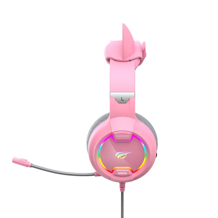 HAVIT H2233d-pink Sluchawki gamingowe rózowe kocie uszy