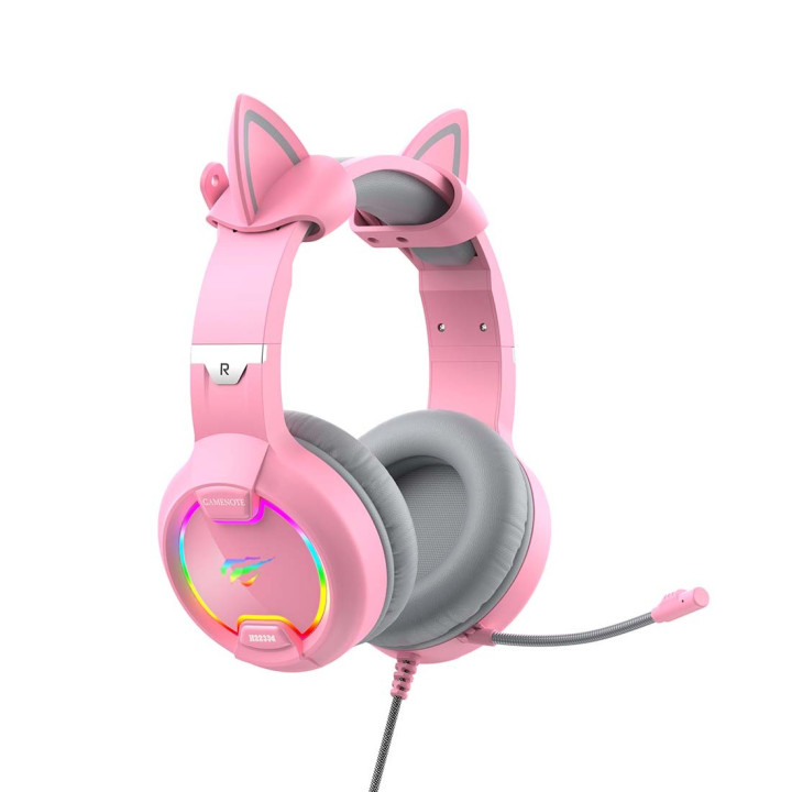 HAVIT H2233d-pink Sluchawki gamingowe rózowe kocie uszy