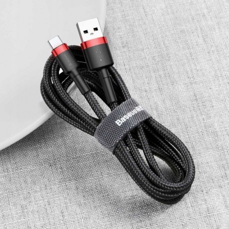BASEUS CATKLF-B91 Kabel USB-C Baseus Cafule 2A 1m (czerwono-czarny)