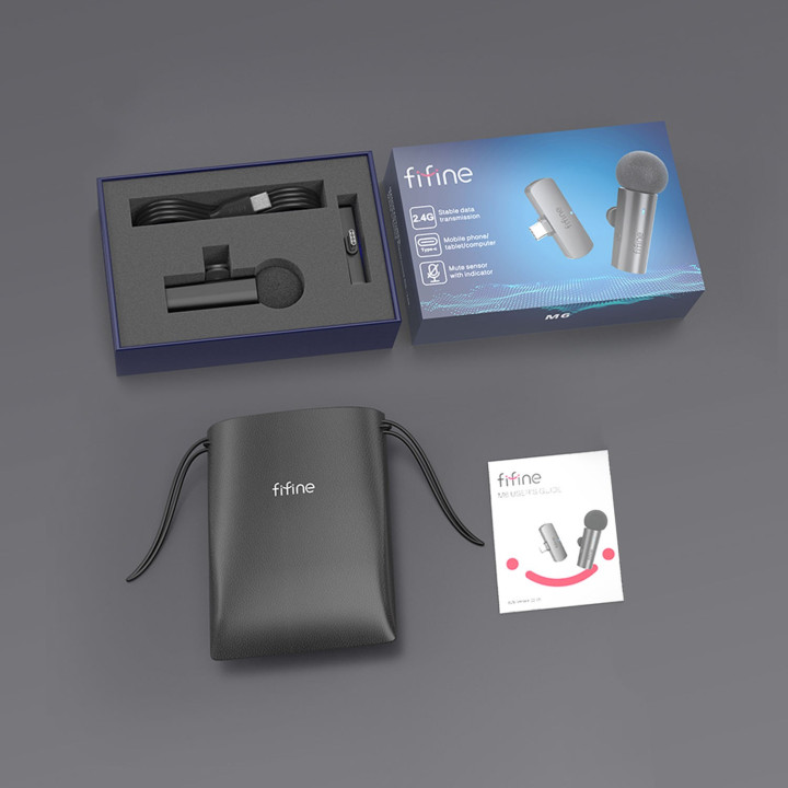 FIFINE M6 mikrofon krawatowy bezprzewodowy USB-C