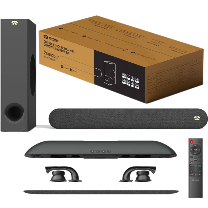 MOZOS CINEMA soundbar 2.1 80W bluetooth spdif USB HDMI