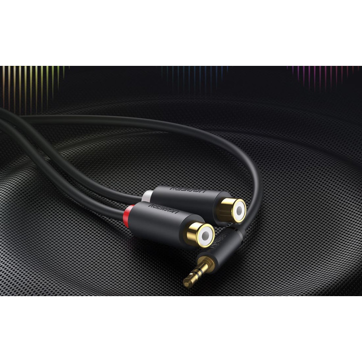 UGREEN 10547 Przewód meski 3,5mm Jack do 2x zenski RCA (Cinc