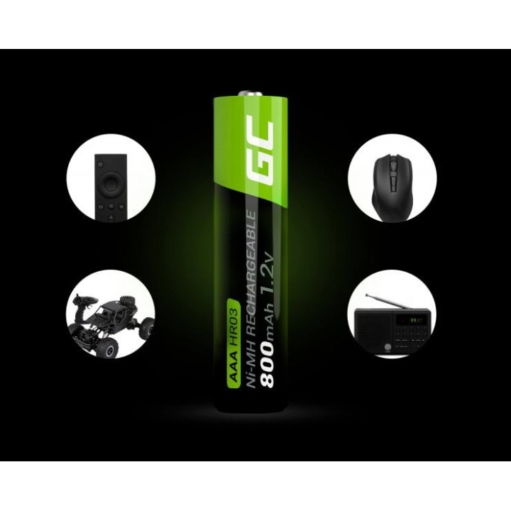 GREEN CELL GR08 Akumulatorki Paluszki 2x AAA HR03 800mAh