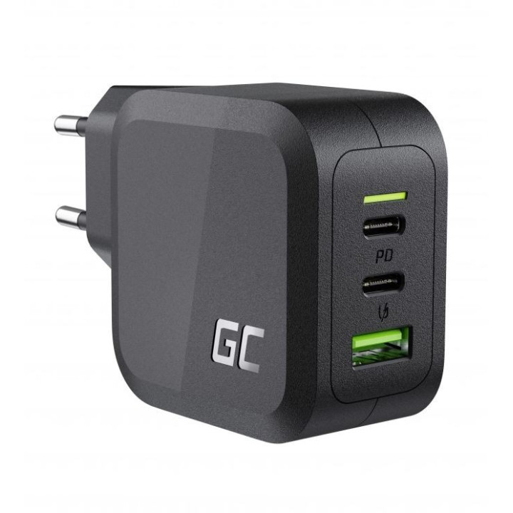 GREEN CELL CHARGC08 Ladowarka Sieciowa PowerGaN 65W 2x USB-C