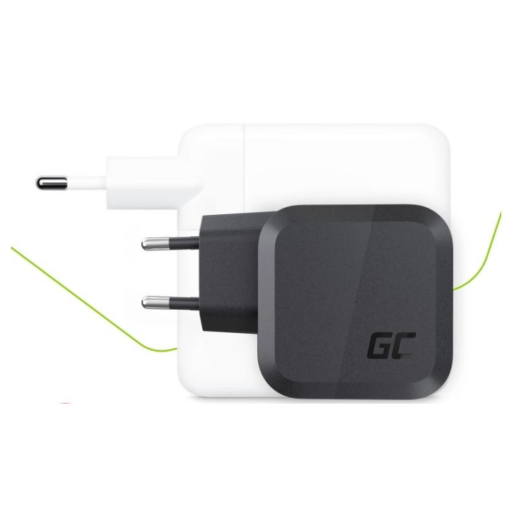 GREEN CELL CHARGC08 Ladowarka Sieciowa PowerGaN 65W 2x USB-C