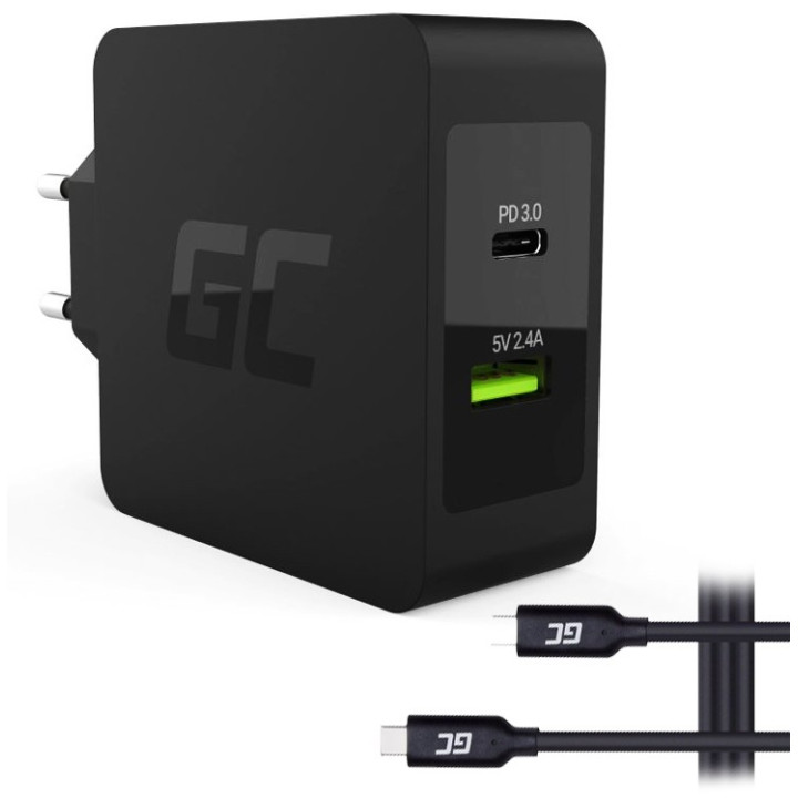 GREEN CELL CHAR10 Ladowarka sieciowa 45W PD z przewodem USB-
