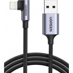 UGREEN 60521 Kabel USB do Lightning kątowy US299, MFi, 1m (czarny)