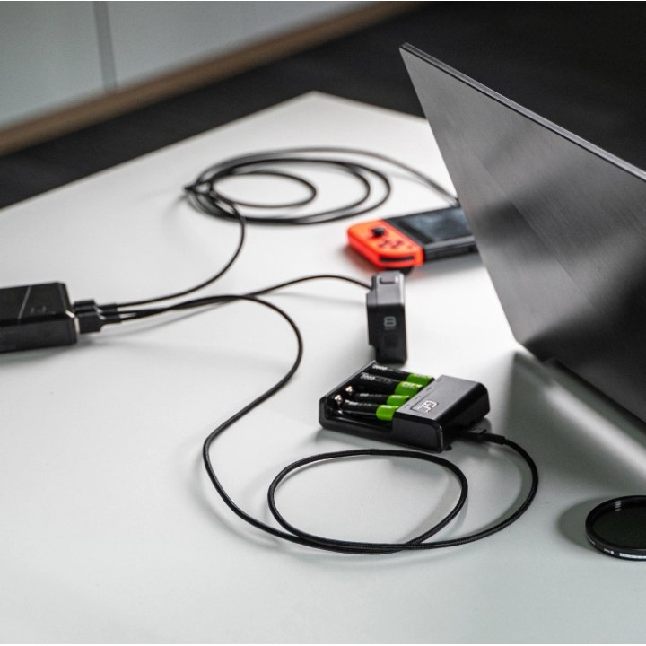 GREEN CELL KABGC06 kabel USB - USB-C 120cm, zielony LED, szy