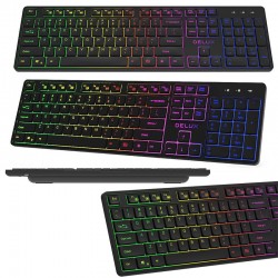 DELUX SK800GL Bezprzewodowa klawiatura slim podświetlana RGB