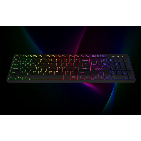 DELUX SK800GL Bezprzewodowa klawiatura slim podświetlana RGB