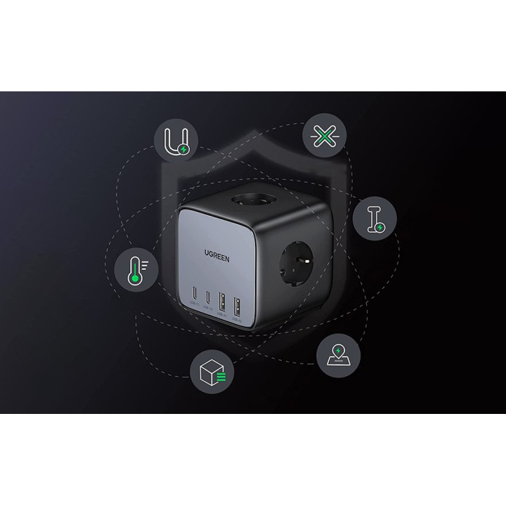 UGREEN CD268 listwa zasilajaca kostka 65W 1.8m czarny