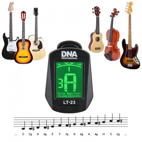 DNA LT23 stroik tuner do gitary basu ukulele klips