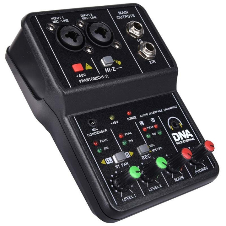 DNA MIX 2 mikser 2-kanalowy phantom interfejs USB