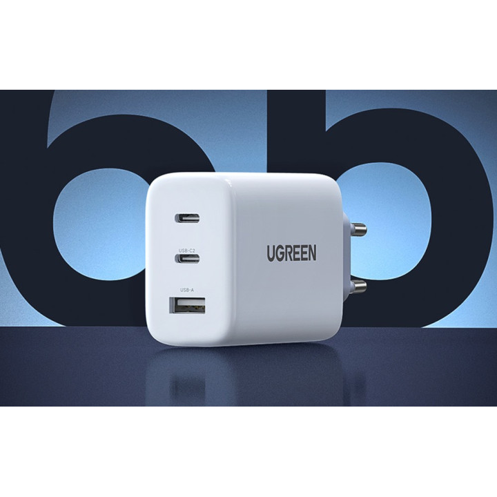 UGREEN ladowarka sieciowa 65W 2x USB-C, 1x USB biala