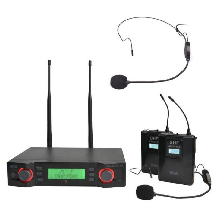 DNA VM DUAL HEAD SET zestaw 2x mikrofon naglowny bezprzewodo