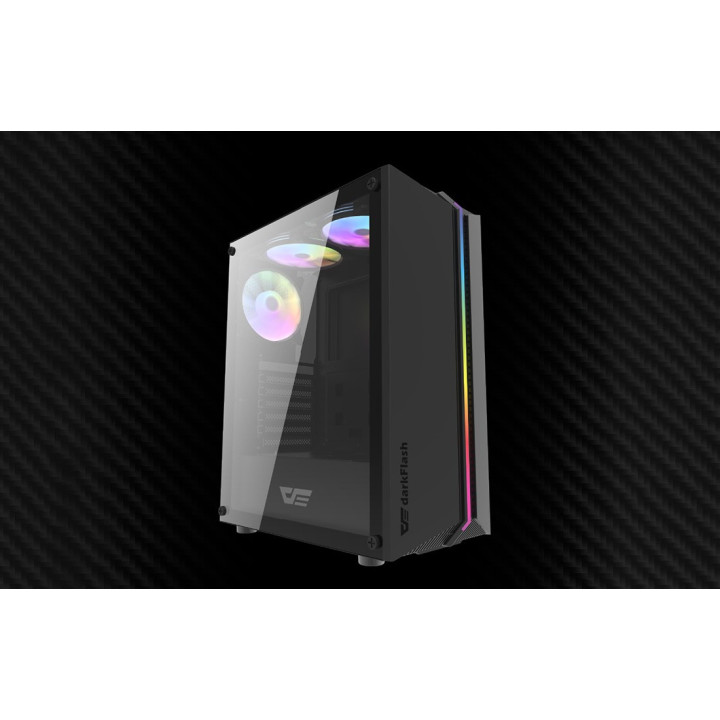 DARKFLASH DK151 LED Obudowa komputerowa 3 wentylatory czarna