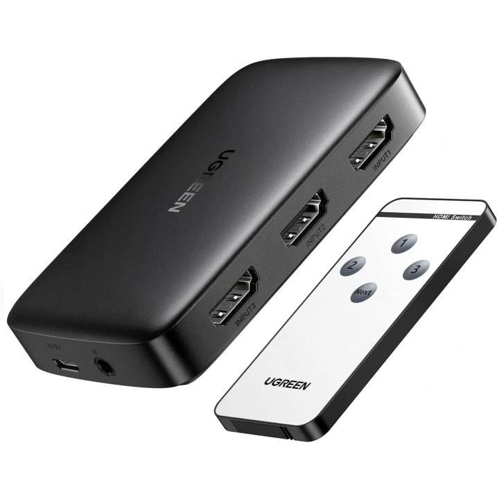 UGREEN 80125 Przelacznik Switch UGREEN CM332 3w1 HDMI 1.4 4K