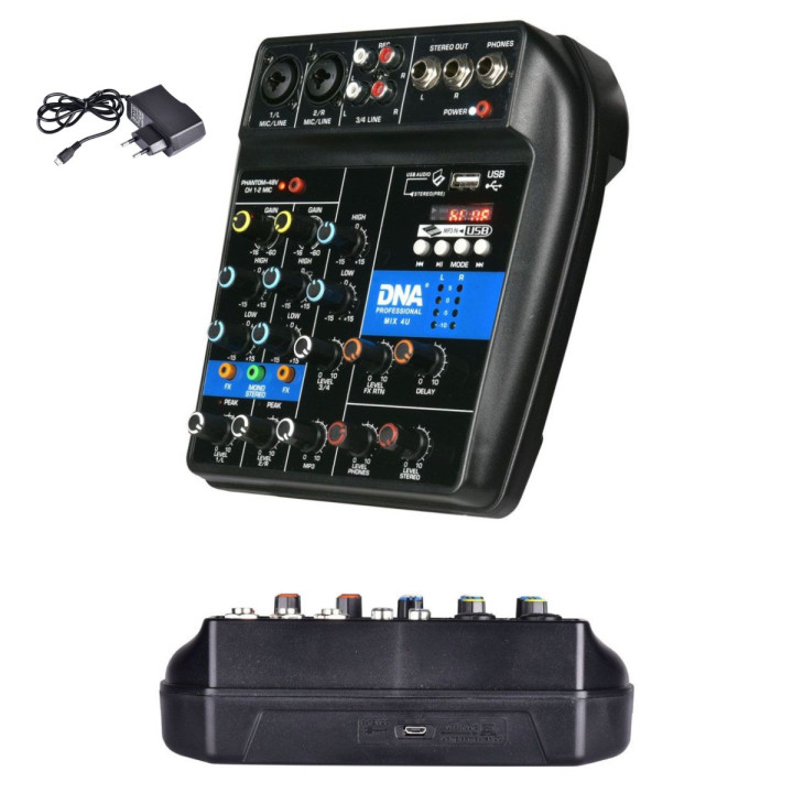 DNA MIX 4U mikser 4-kanalowy phantom interfejs USB Bluetooth
