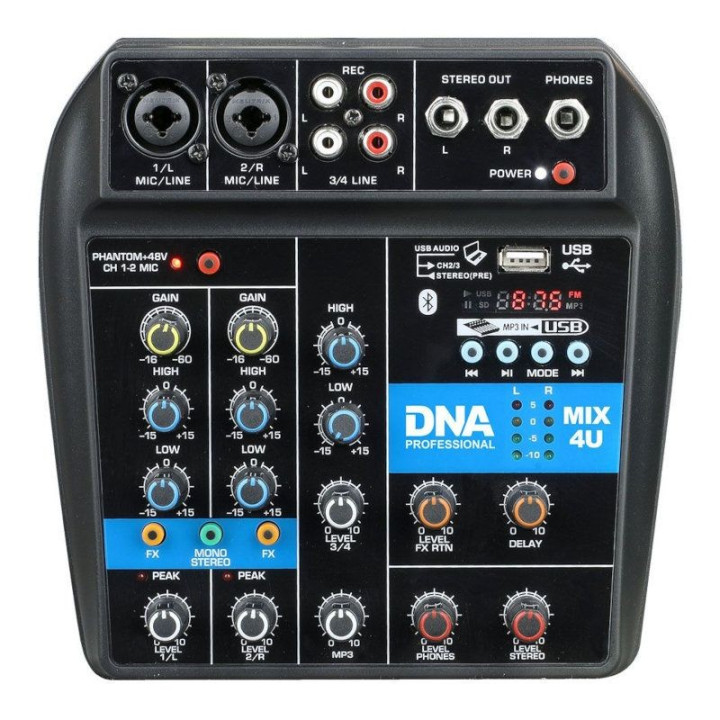 DNA MIX 4U mikser 4-kanalowy phantom interfejs USB Bluetooth