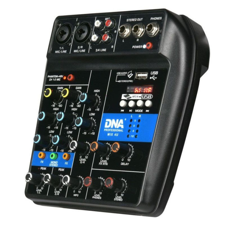 DNA MIX 4U mikser 4-kanalowy phantom interfejs USB Bluetooth