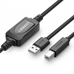 UGREEN 10374 Kabel USB 2.0 A-B, pozłacany do drukarki 10m (czarny)