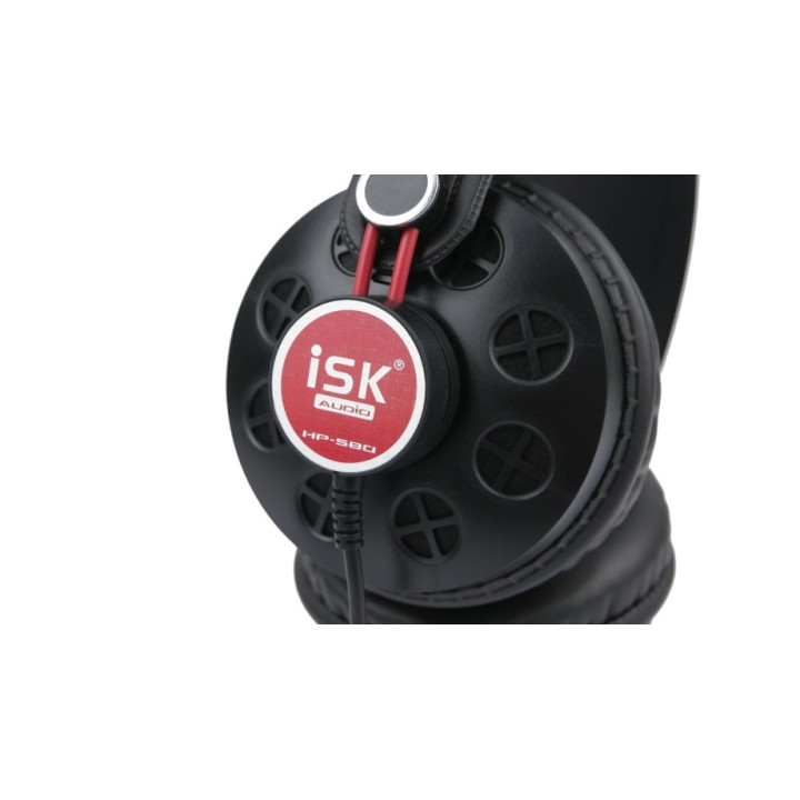 ISK HP-580 sluchawki przewodowe czarno-czerwone