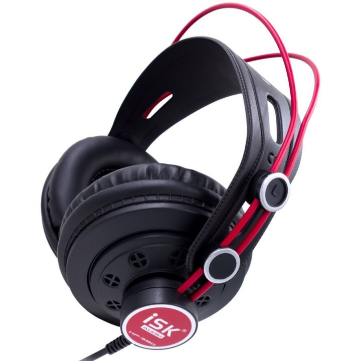 ISK HP-580 sluchawki przewodowe czarno-czerwone