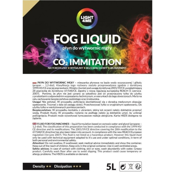 LIGHT4ME Fog Liquid CO2 5l plyn do wytwornicy dymu