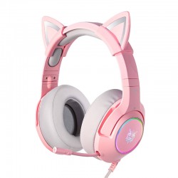 ONIKUMA K9 Słuchawki gamingowe różowe RGB USB