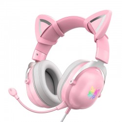 ONIKUMA X11 Słuchawki gamingowe różowe RGB