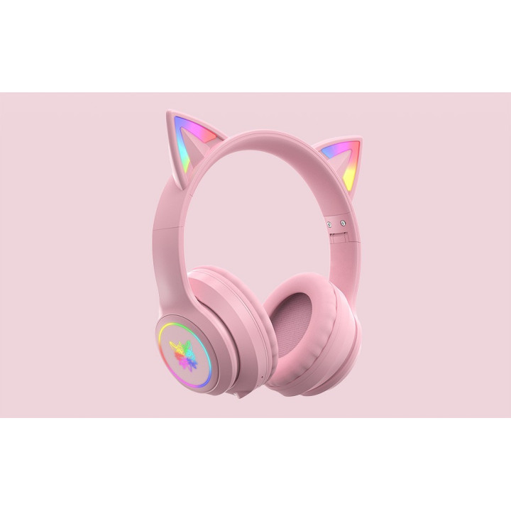 ONIKUMA B90 Sluchawki gamingowe rózowe RGB