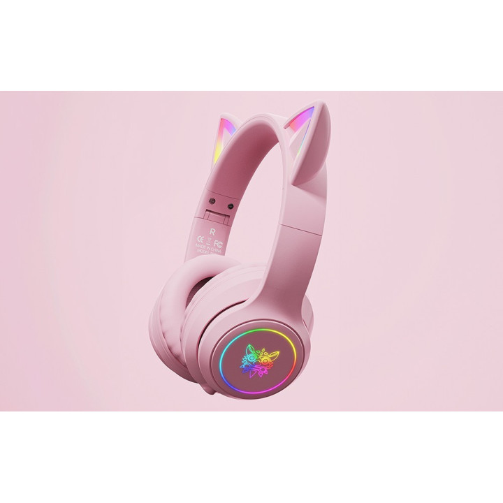 ONIKUMA B90 Sluchawki gamingowe rózowe RGB