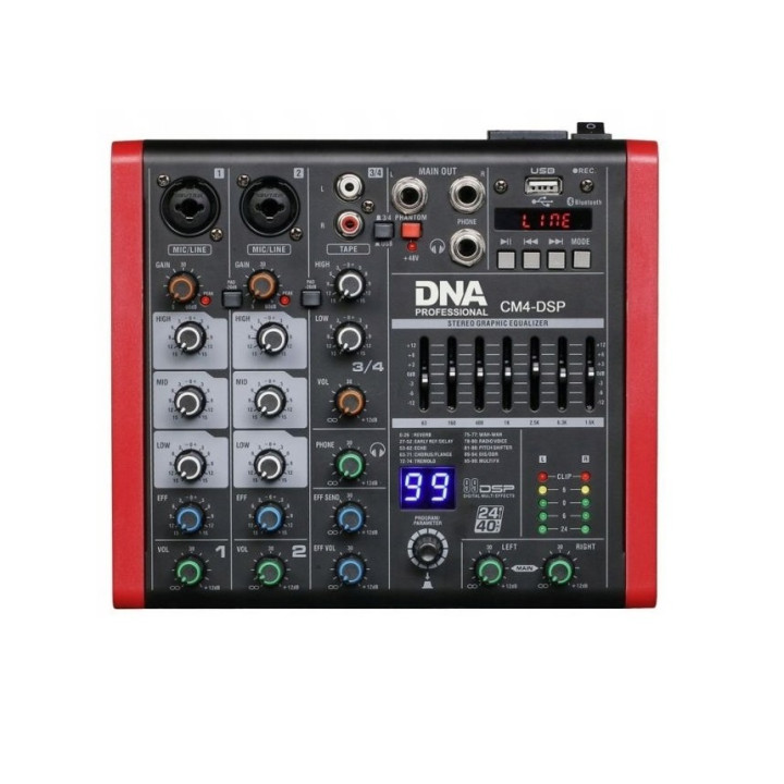 DNA CM4-DSP mikser audio 4 kanaly USB MP3 Bluetooth Phantom