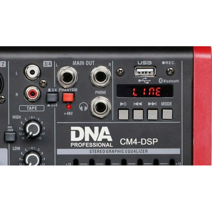 DNA CM4-DSP mikser audio 4 kanaly USB MP3 Bluetooth Phantom