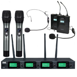 DNA RV-4 MIX zestaw bezprzewodowy 2 mikrofony doreczne + 2 m